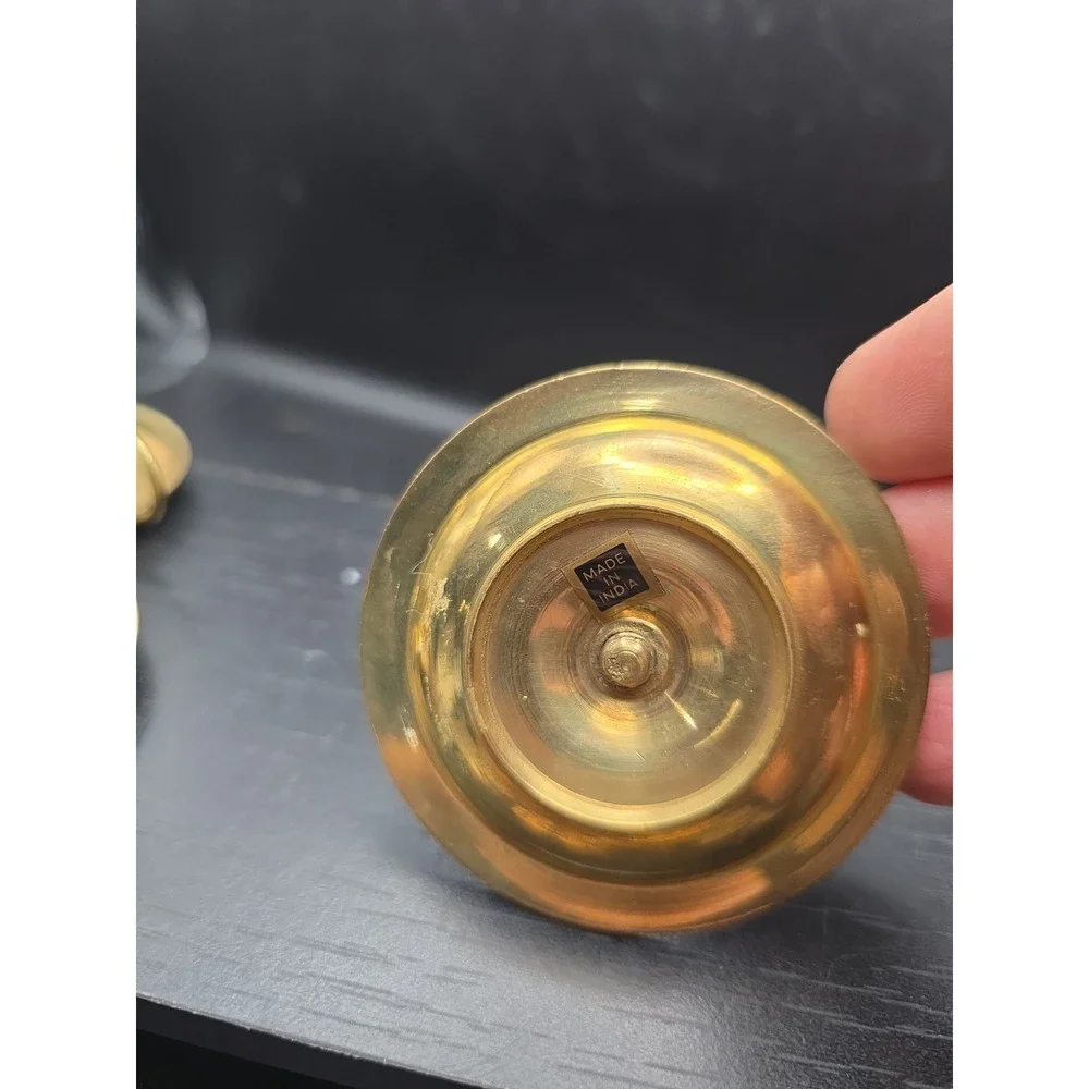 5 Miniature Brass Candle Holder 1-1/2